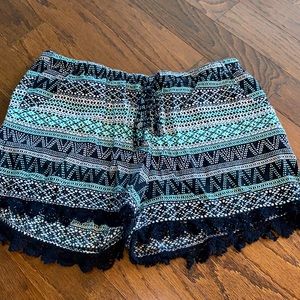 shorts with crazy green patterns!!